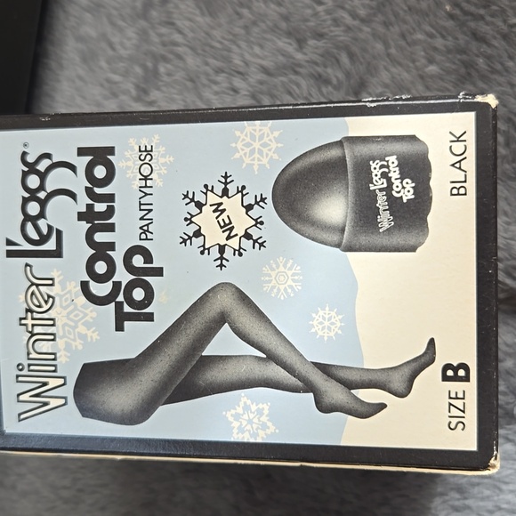Vintage Winter Legs Black Control Top Pantyhose - Picture 2 of 6